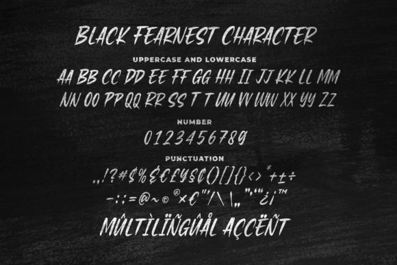Black Fearnest Font PNG with transparent background - Preview 4