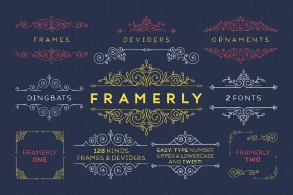 Preview of Framerly dingbat font
