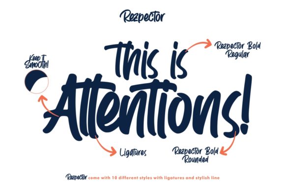 Rezpector Font PNG with transparent background - Preview 2
