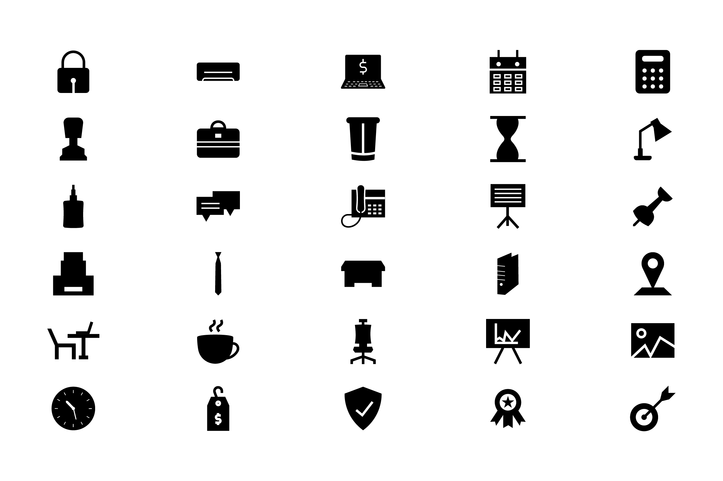 Office Glyph Icon Set Vector Graphic by riduwanmolla · Creative Fabrica