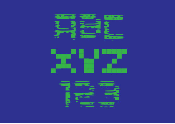 Glitch Blocks Family Font PNG with transparent background - Preview 1