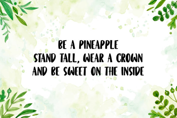 Green Garden Font PNG with transparent background - Preview 2