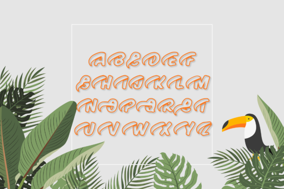 Jungville Outline Font PNG with transparent background - Preview 2