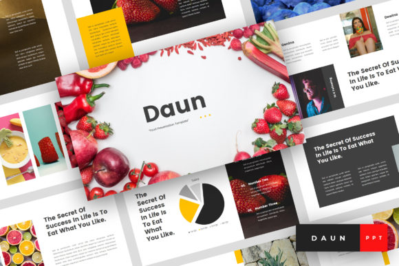 Preview of Daun - Food PowerPoint Template food presentation template
