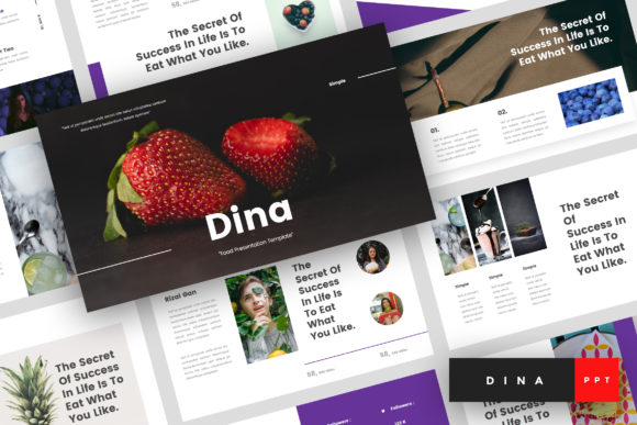 Preview of Dina - Food PowerPoint Template food presentation template