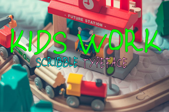 Kids Work Font PNG with transparent background - Preview 3