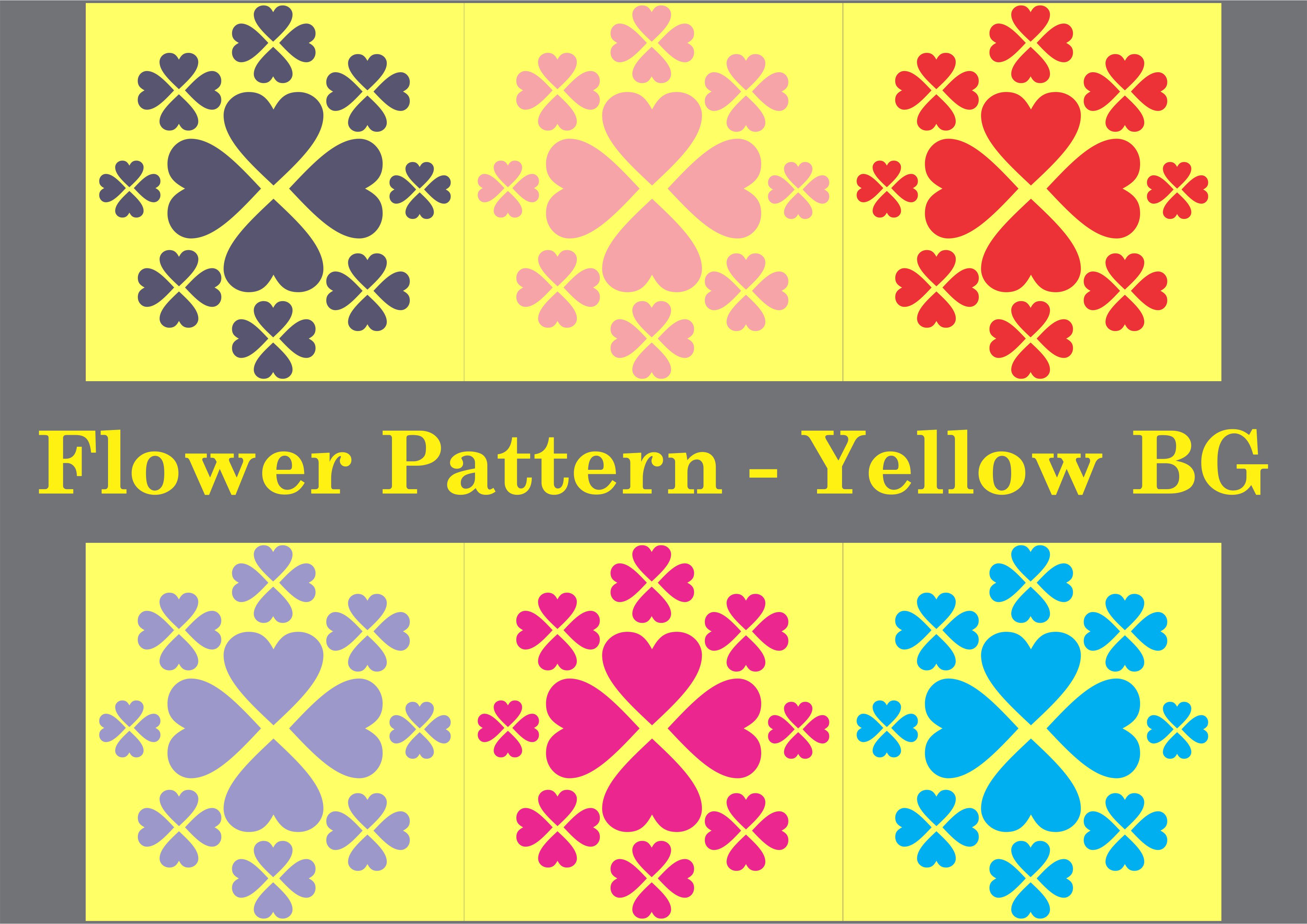 Colorful Flowers Pattern - Yellow BG Graphic by designclusters ...
