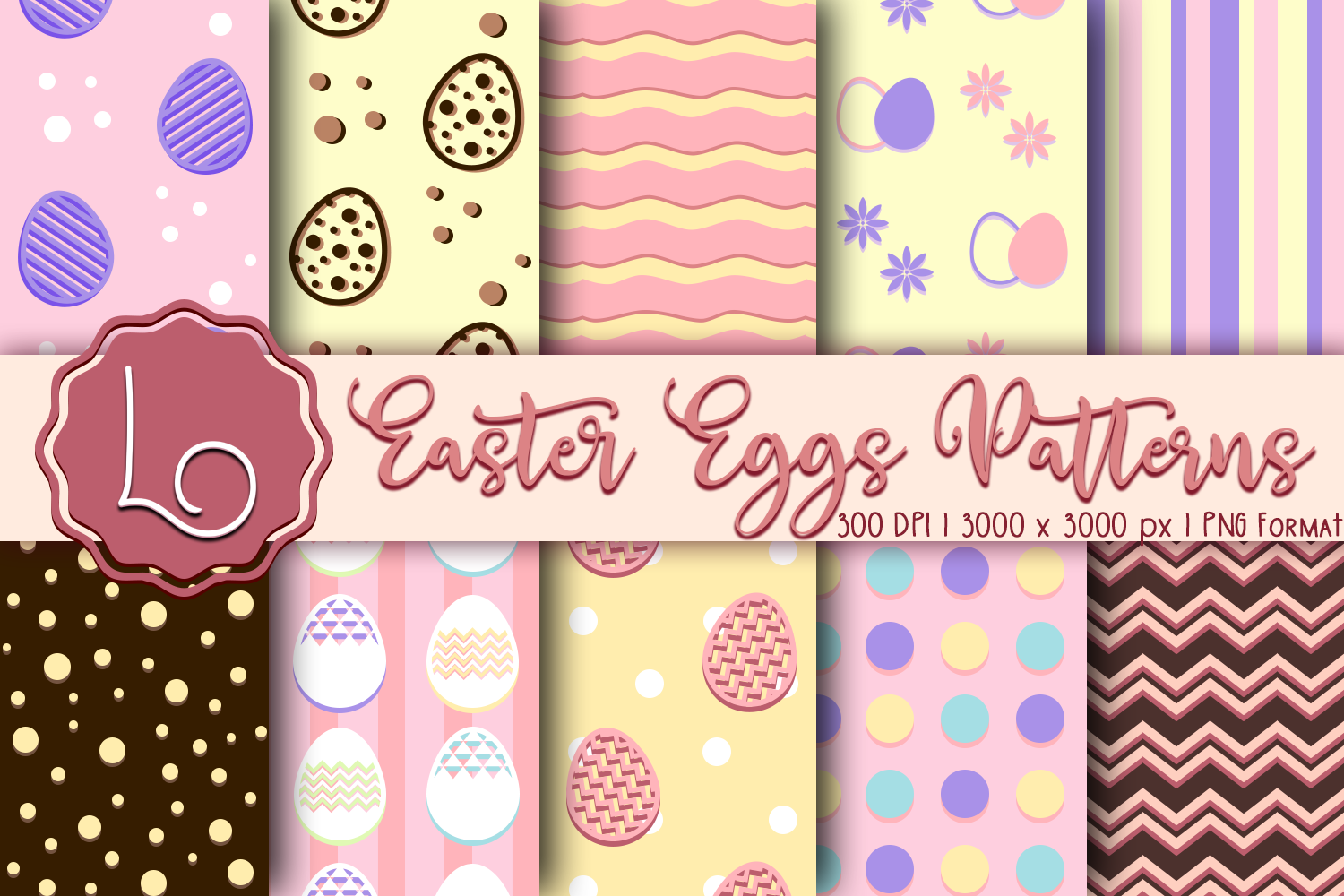 Easter Eggs Seamless Patterns Graphic by La Oliveira · Creative Fabrica