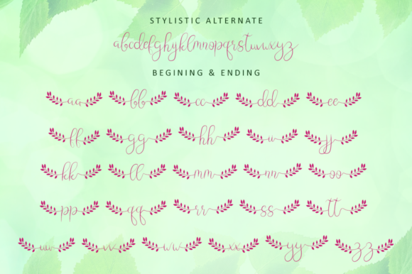 Leafing Font PNG with transparent background - Preview 6
