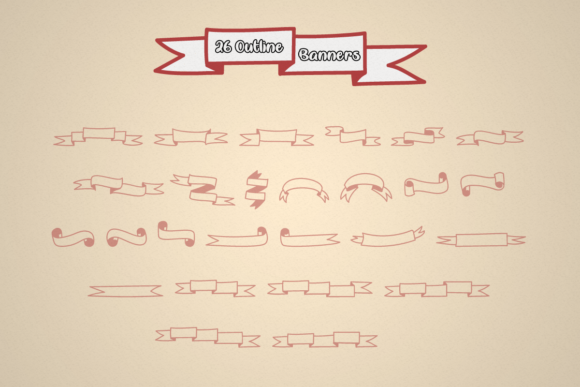 MF 26 Banners Font PNG with transparent background - Preview 1
