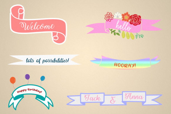 MF 26 Banners Font PNG with transparent background - Preview 3
