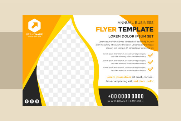 Yellow Black Vertical Flyer Wave Graphic by noory.shopper · Creative ...
