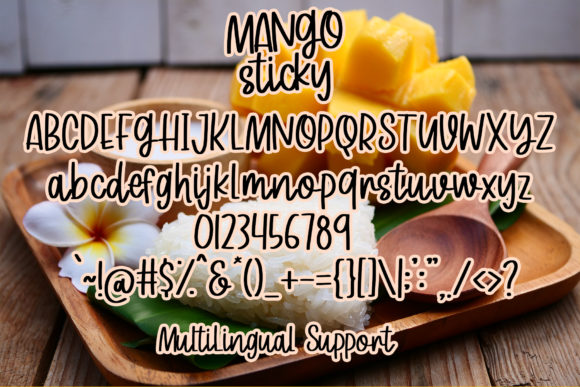 Mango Sticky Font PNG with transparent background - Preview 4