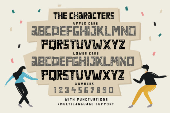 Party Festival Font PNG with transparent background - Preview 1
