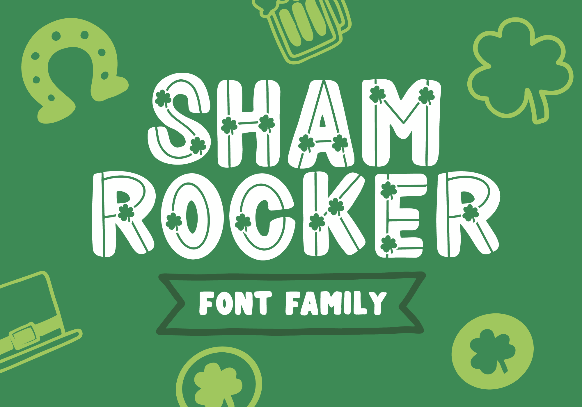 Shamrocker preview, hand-lettered St. Patrick's Day font