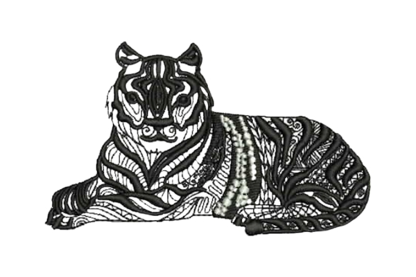 Tiger Lying Down Zentangle