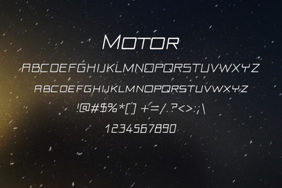 Motor Font PNG with transparent background - Preview 1
