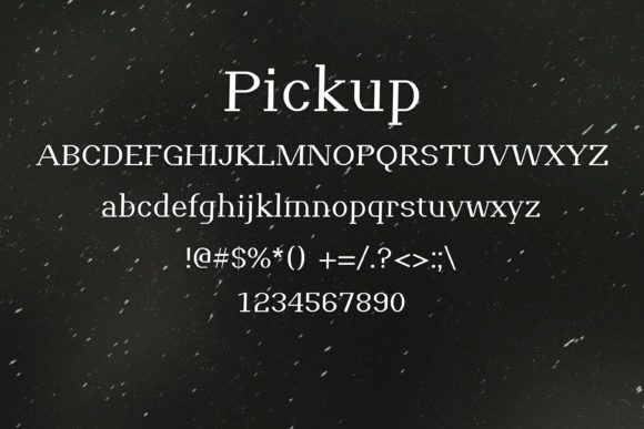 Pickup Font font preview - 1