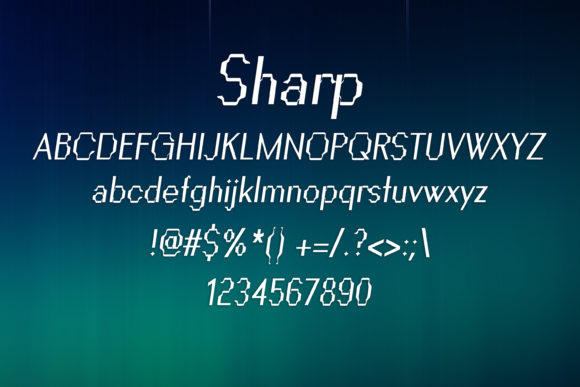 Sharp Font PNG with transparent background - Preview 1