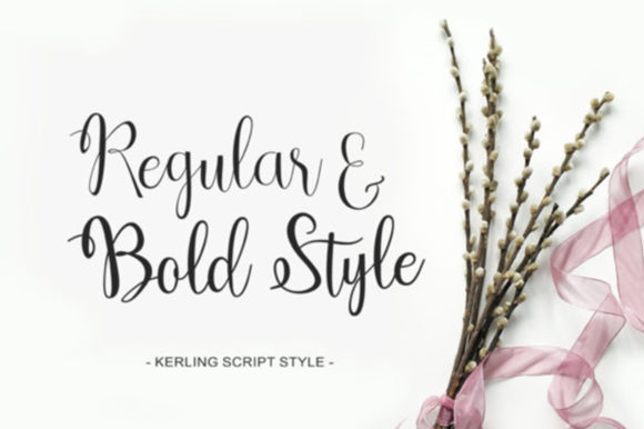 Kerling Script Font PNG with transparent background - Preview 1