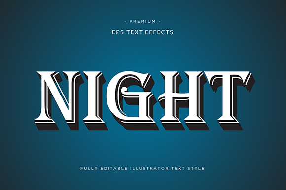 Night 3d Text Effect Vector Graphic by riduwanmolla · Creative Fabrica
