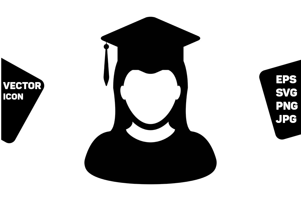 Education Icon Vector Female Student Graphic by TukTuk Design ...