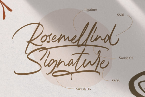 Rosemellind Signature Font PNG with transparent background - Preview 1