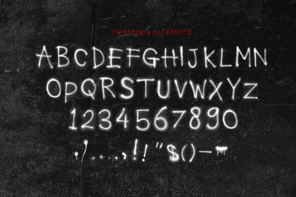 Rough Spray Font PNG with transparent background - Preview 5