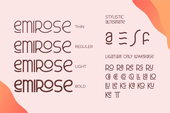 Emirose Font PNG with transparent background - Preview 4