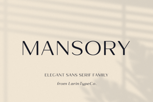 Preview specimen of Mansory sans serif font
