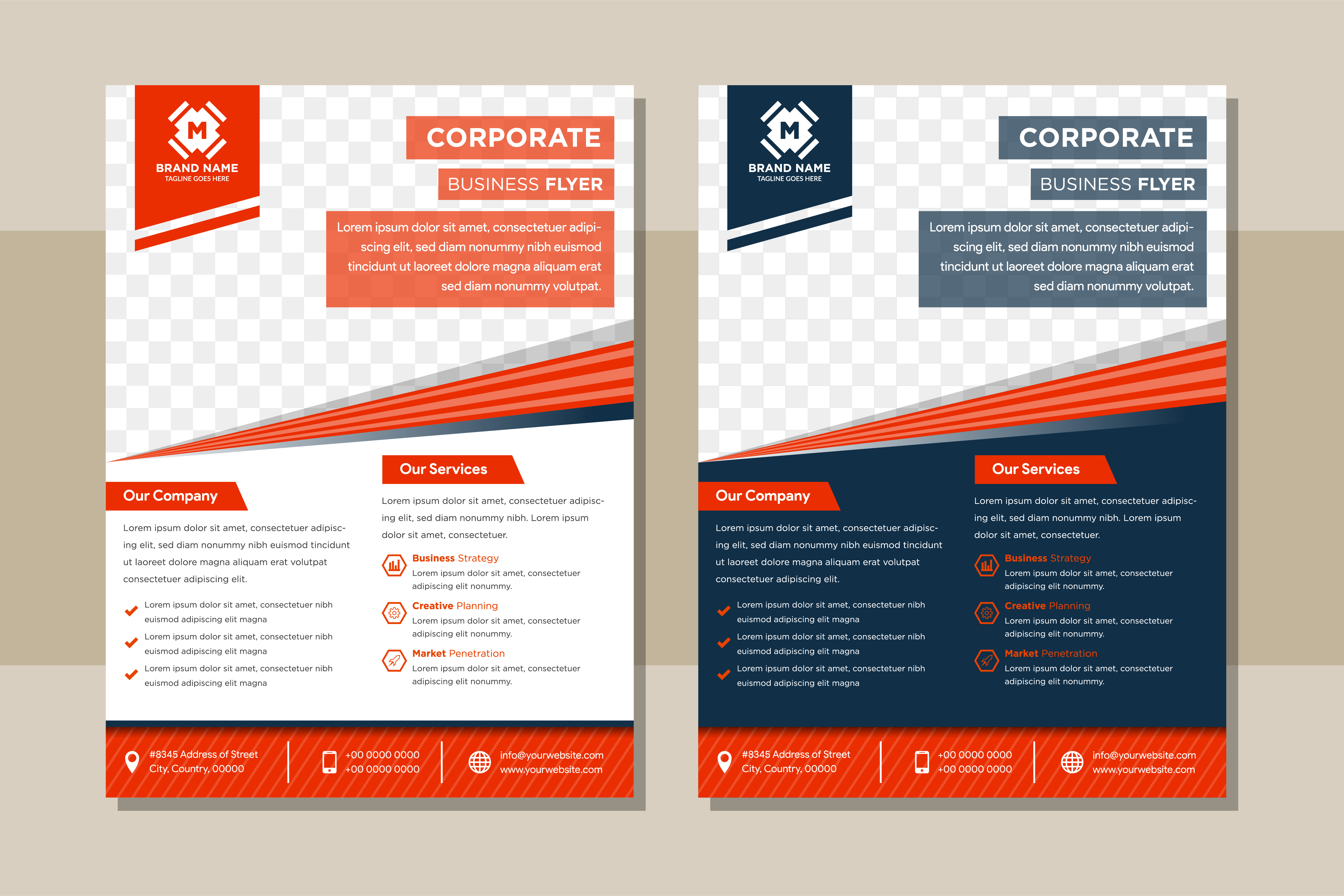 Orange Geometric Vertical Flyer Graphic by noory.shopper · Creative Fabrica