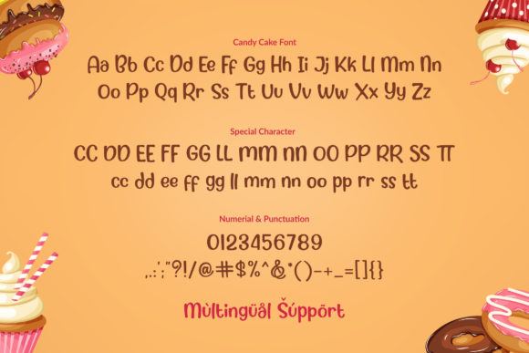 Candy Cake Font PNG with transparent background - Preview 1