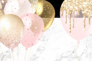 Blush and Gold Balloons Clipart Graphic by Digital Curio · Creative Fabrica