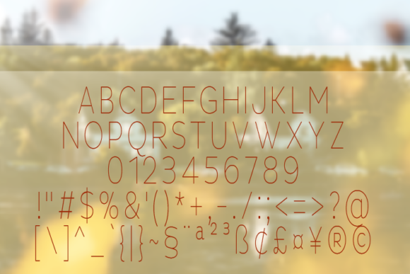 Nueve Thin Font PNG with transparent background - Preview 1