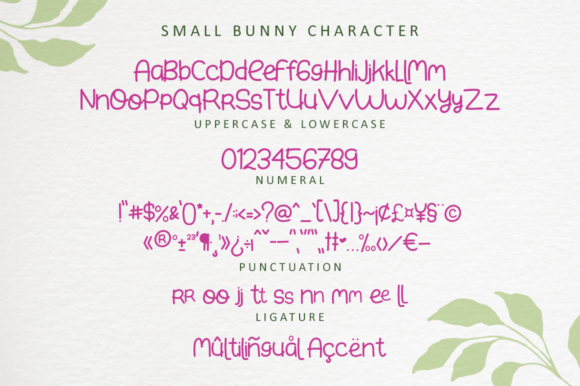 Small Bunny Font PNG with transparent background - Preview 6