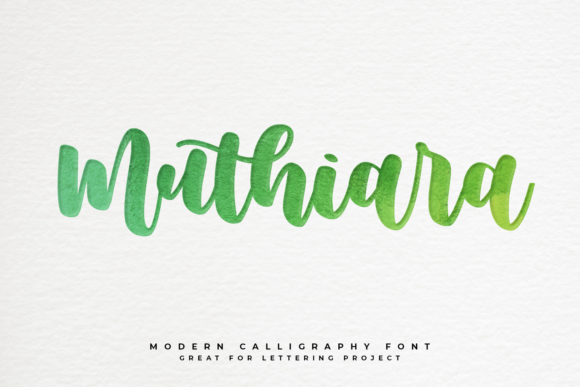Muthiara elegant handwritten script font preview