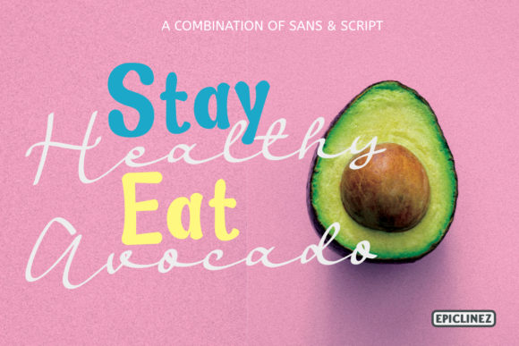 Pink Avocado Font PNG with transparent background - Preview 2