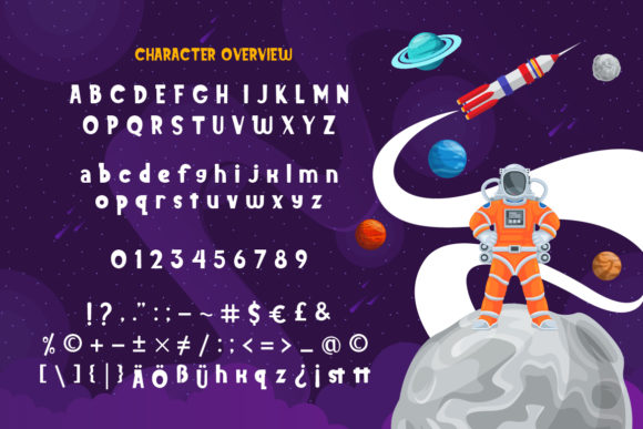 Planet Love Font PNG with transparent background - Preview 1