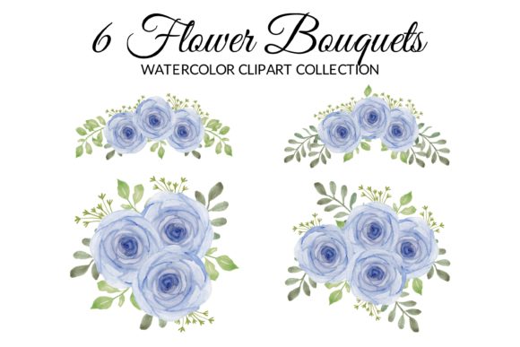 Purple Rose Floral Watercolor Clipart Graphic Illustrations By elsabenaa