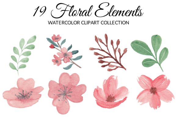 Sakura Cherry Blossom Watercolor Clipart Graphic Illustrations By elsabenaa