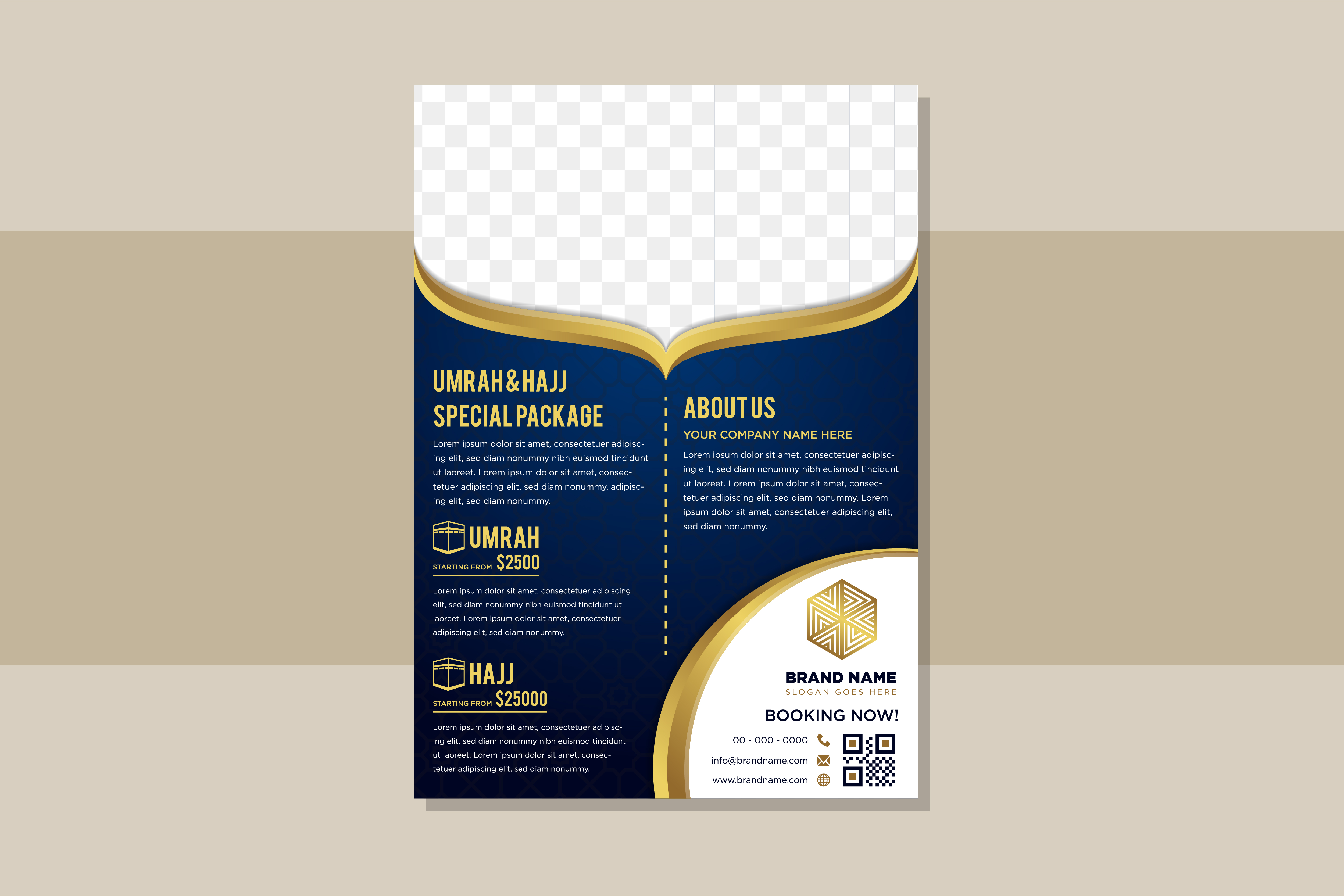 Hajj Umrah Gold Blue Vertical Flyer Graphic by noory.shopper · Creative ...