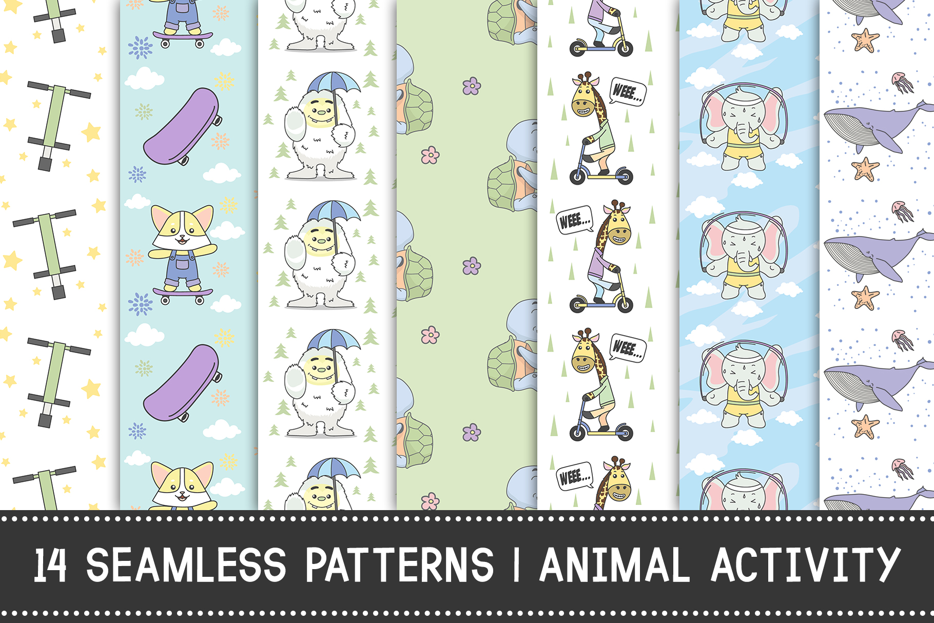 14 Seamless Pattern Animal Graphic by Tosca Digital · Creative Fabrica