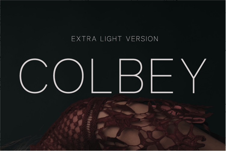 Colbey Extra Light preview, airy sans-serif lettering