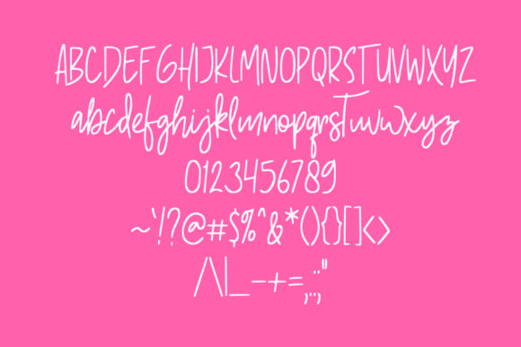 Pinky Sweet Font PNG with transparent background - Preview 1