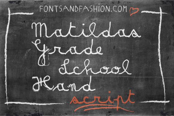 Matilda's Grade School Hand Script Font PNG with transparent background - Preview 1