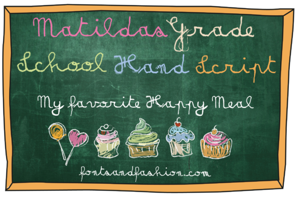 Matilda's Grade School Hand Script Font PNG with transparent background - Preview 2