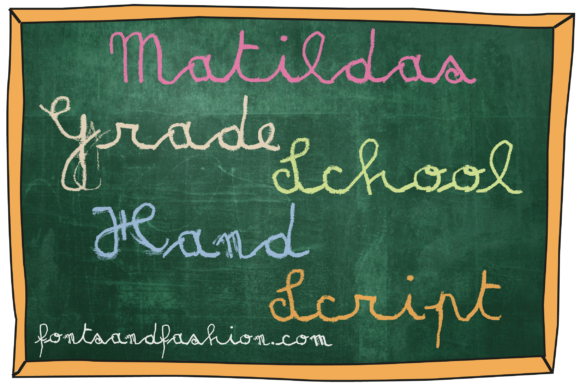 Matilda's Grade School Hand Script Font PNG with transparent background - Preview 3