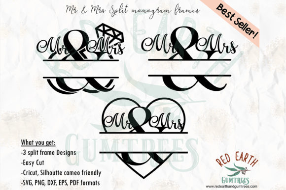 Mr & Mrs Wedding Monogram Frames