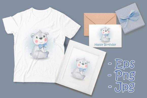 Cute Baby Bear Sit Illustration Graphic Illustrations By OrchidArt