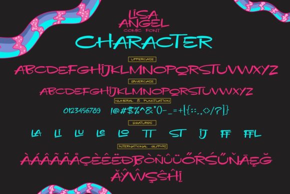 Lisa Angel Font PNG with transparent background - Preview 3